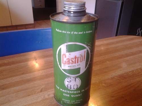 antique castrol motor oil can